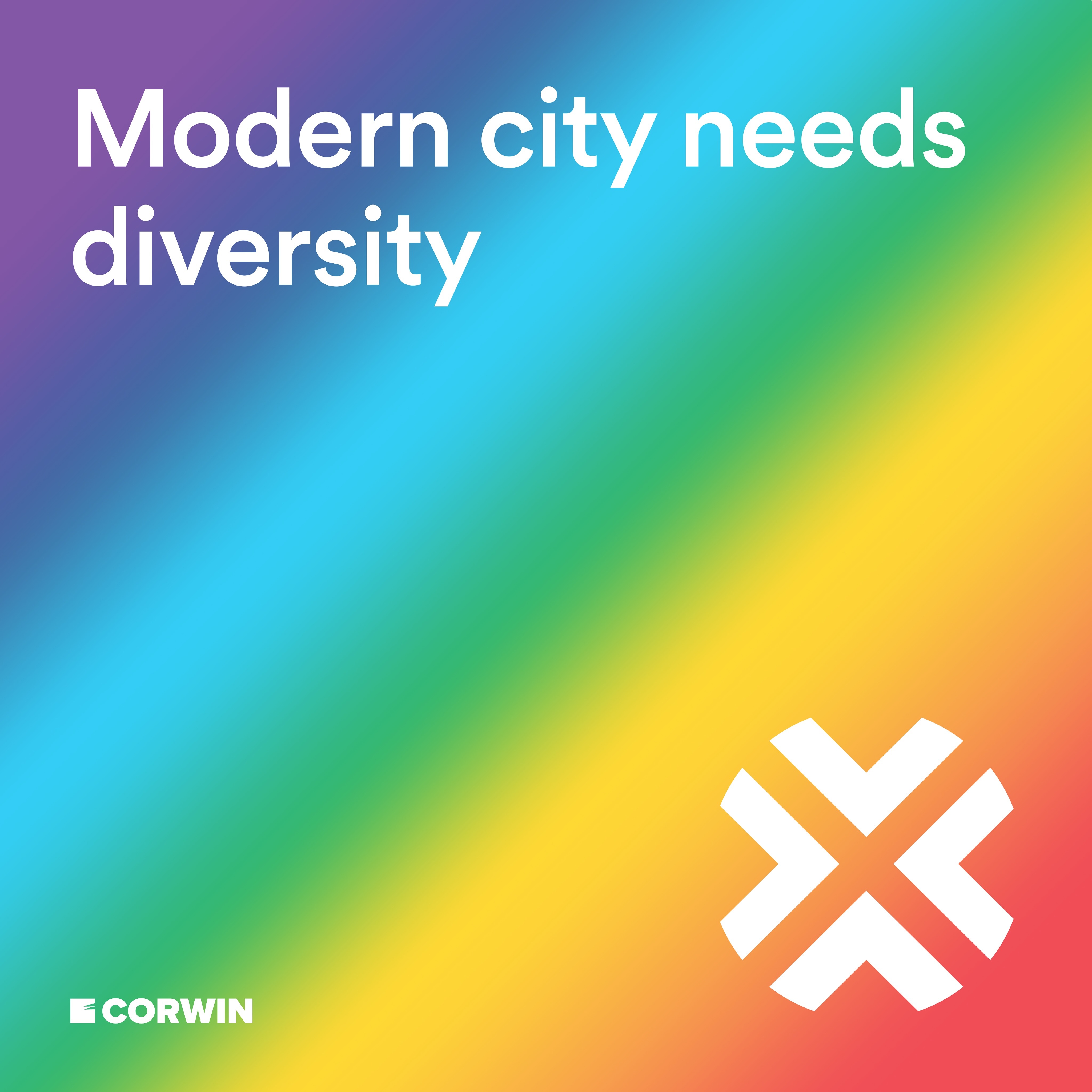 At Corwin, we create projects for everyone. 🏳️‍🌈

Supporting diversity and inclusion goes hand in hand with our vision of a modern city. We believe that a variety of needs, approaches, and thinking are sources of new perspectives that advance not only our projects but also society as a whole. Therefore, we proudly commit to these values publicly and within our team, where we create a work environment that respects each of us.

Each of us can support life in communities differently; our task is to create housing, work, and public spaces where everyone will feel freedom, acceptance, and respect. 🤝