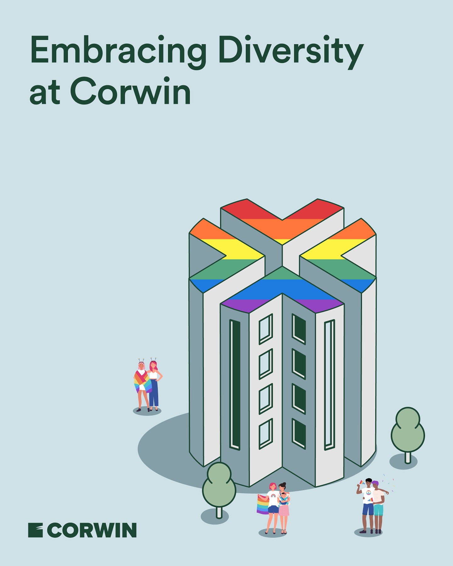 At Corwin, we believe in the power of respect, inclusion, and diversity. 🌈

Each of us is different — in how we think, in what we need, and in the stories we carry. And it’s precisely this diversity that we see as a strength. Being open to one another brings new perspectives that enrich our teams, help shape better cities, and move society in the right direction.

Our commitment to inclusion and equality goes beyond symbols — it’s part of how we work, collaborate, and relate to one another every day. Because only in an environment where everyone feels welcome can truly meaningful things happen.

#Corwin#PrideBratislava2025